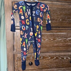 Little Sleepies Colorful Alphabet Kids Footie - Navy